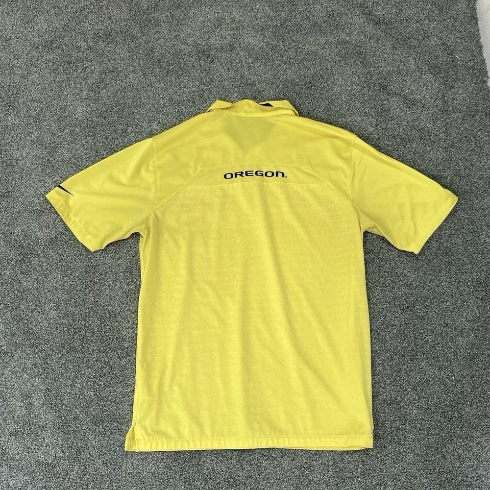 Nike Oregon Ducks Dri Fit Polo Shirt Yellow Mens Medium Athletic Golf Tee